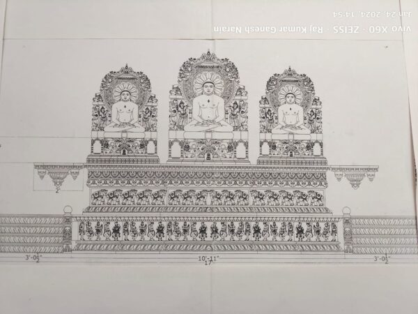 Indoor White Marble Inlay Temple for Home - Image 2
