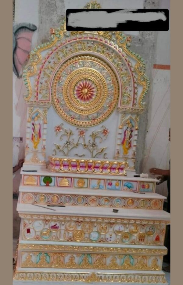 Jain Mandir Work in Makrana White Marble.