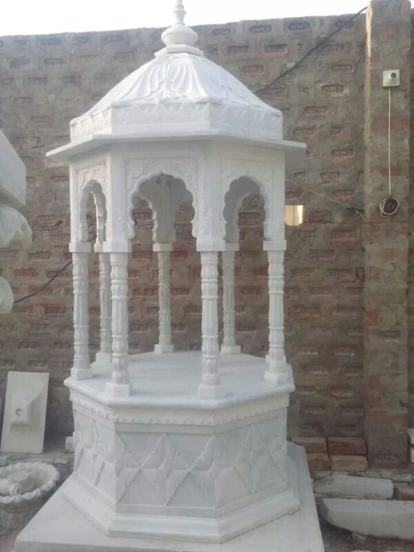Round Carved Marble Chatri, For Home
