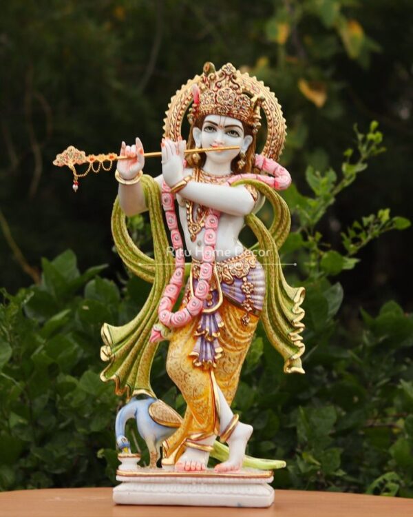 Marble Beautifully Handicraft & Design Lord Krishna Idols Statue