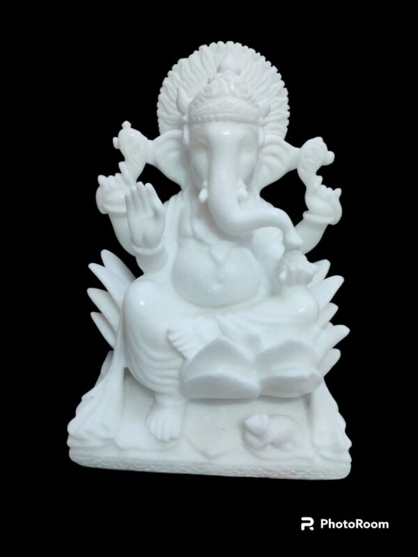Glossy Marble Ganesha Statue